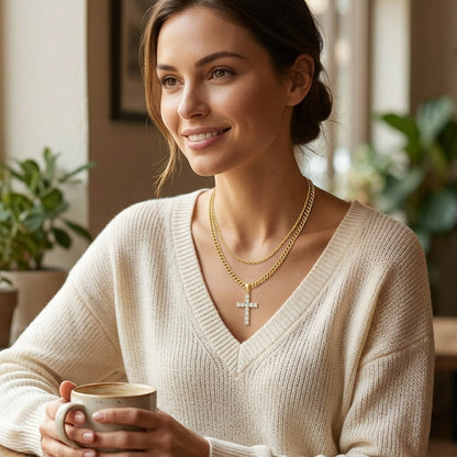 📢📢40% OFF !! ⏰Double Layer Cross Chain Necklace