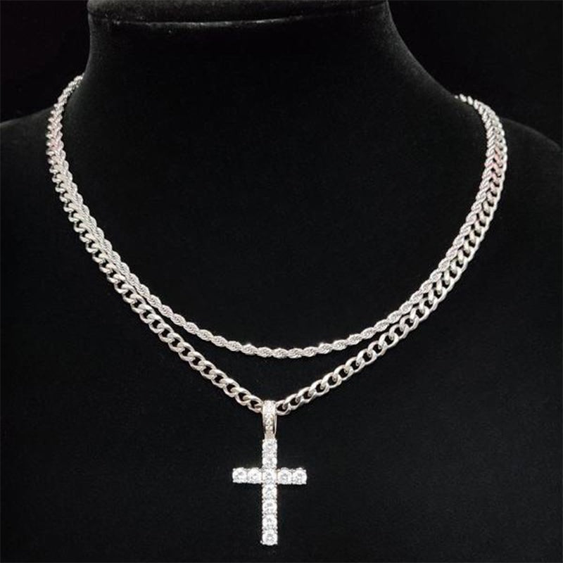 📢📢40% OFF !! ⏰Double Layer Cross Chain Necklace