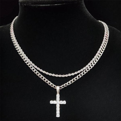 📢📢40% OFF !! ⏰Double Layer Cross Chain Necklace