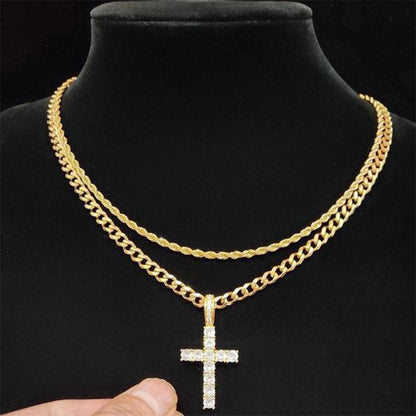📢📢40% OFF !! ⏰Double Layer Cross Chain Necklace