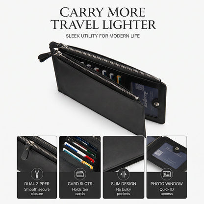👝 LIMITED-TIME 50% OFF! 💥 Slim Long Wallet for Men – Thin Profile, RFID Optional, Premium Leather ✨