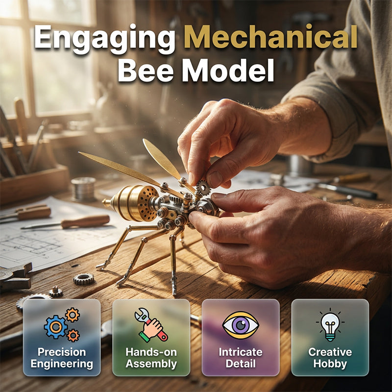 📢📢47% OFF !! ⏰3D Metal Bee Puzzle Assembly Model Kit