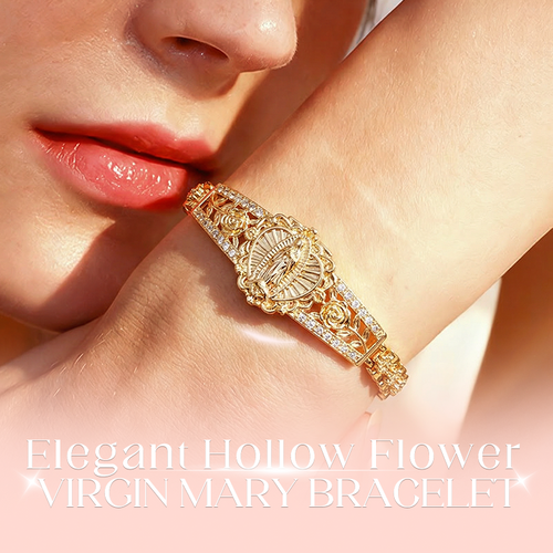 📢📢40% OFF !! ⏰Elegant Hollow Flower Virgin Mary Bracelet