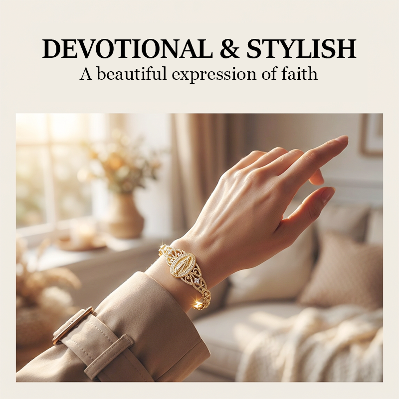 📢📢40% OFF !! ⏰Elegant Hollow Flower Virgin Mary Bracelet