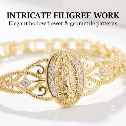 📢📢40% OFF !! ⏰Elegant Hollow Flower Virgin Mary Bracelet