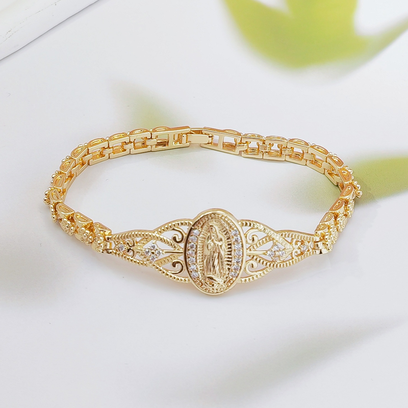 📢📢40% OFF !! ⏰Elegant Hollow Flower Virgin Mary Bracelet