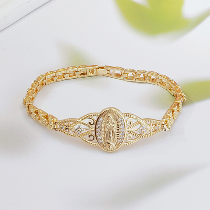 📢📢40% OFF !! ⏰Elegant Hollow Flower Virgin Mary Bracelet