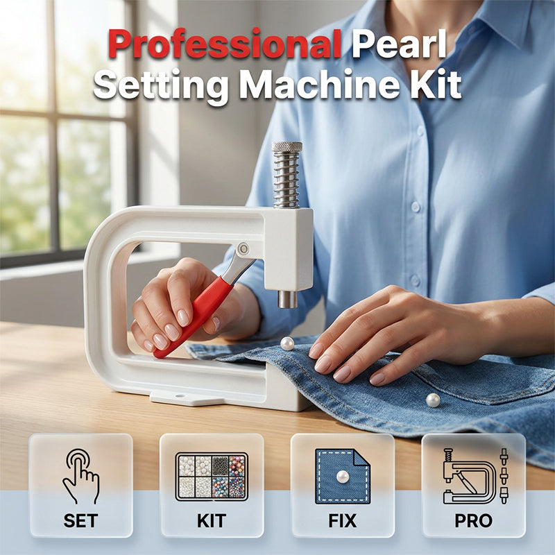 🔥New Arrival 40% OFF! ☀️ DIY Manual Pearl Setting Machine with Pearl and Rivet Kit DIYers & Jewelry Designers. Make Unique Pieces At Home! 🔩💎