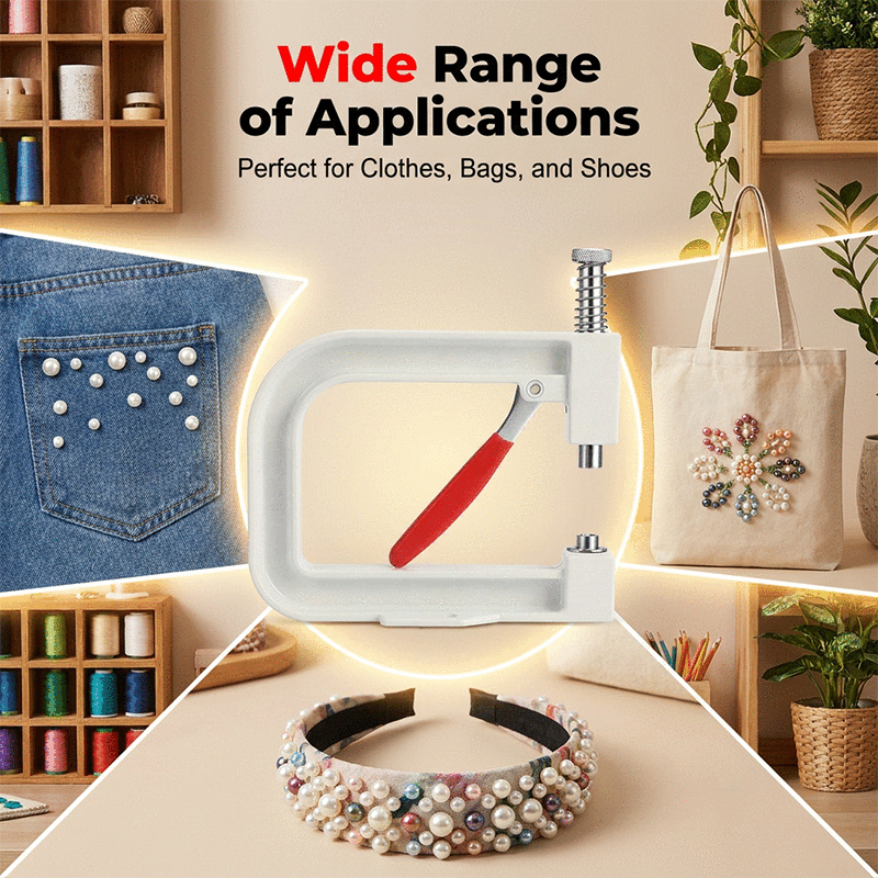 🔥New Arrival 40% OFF! ☀️ DIY Manual Pearl Setting Machine with Pearl and Rivet Kit DIYers & Jewelry Designers. Make Unique Pieces At Home! 🔩💎
