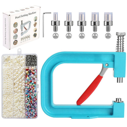 🔥New Arrival 40% OFF! ☀️ DIY Manual Pearl Setting Machine with Pearl and Rivet Kit DIYers & Jewelry Designers. Make Unique Pieces At Home! 🔩💎