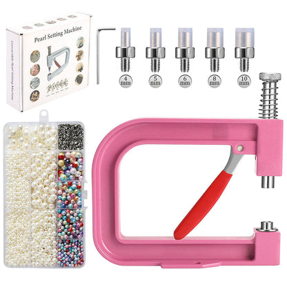 🔥New Arrival 40% OFF! ☀️ DIY Manual Pearl Setting Machine with Pearl and Rivet Kit DIYers & Jewelry Designers. Make Unique Pieces At Home! 🔩💎