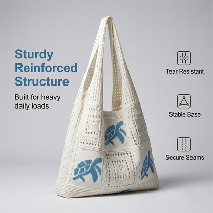 🏆LAST DAY SALE 40% OFF🔥Turtle Pattern Crochet Tote Bag