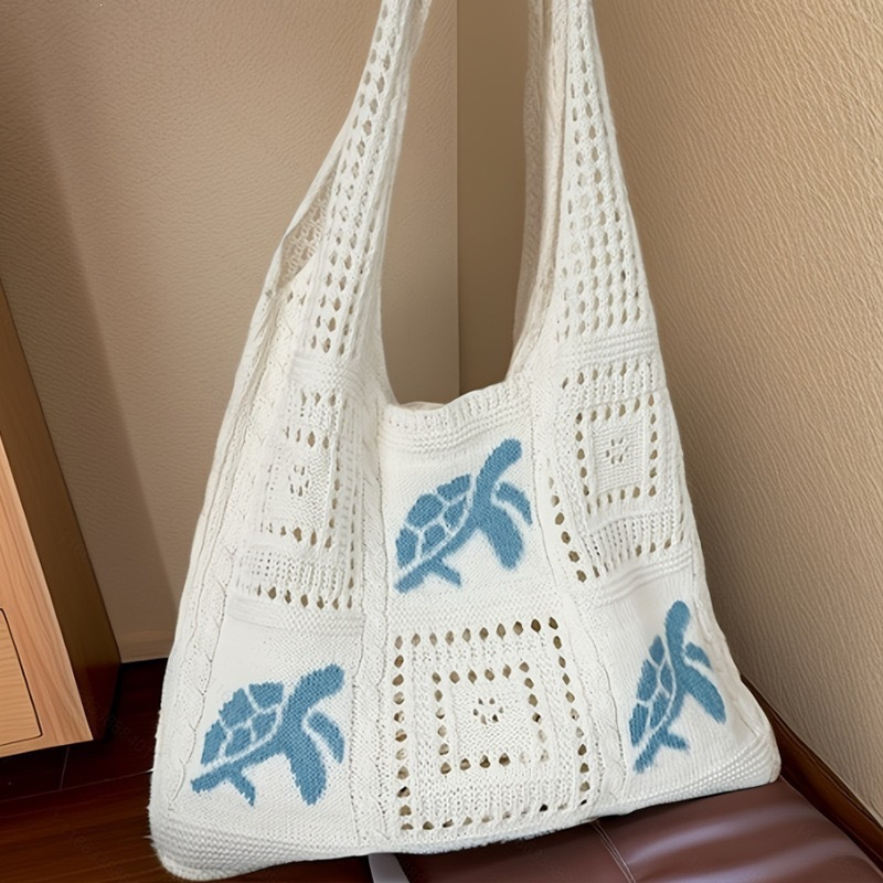 🏆LAST DAY SALE 40% OFF🔥Turtle Pattern Crochet Tote Bag