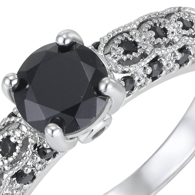 📢📢40% OFF !! ⏰Women's Vintage Black Zircon Ring