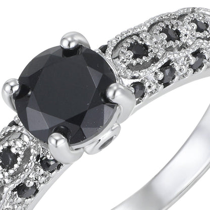 📢📢40% OFF !! ⏰Women's Vintage Black Zircon Ring