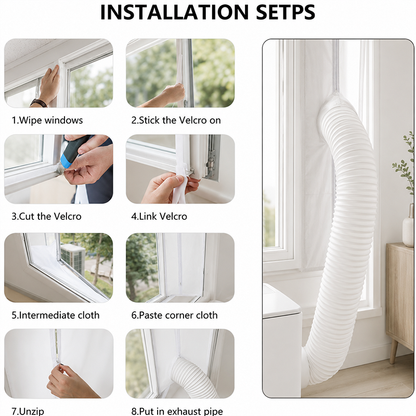 📢📢40% OFF !! ⏰Portable AC Window Seal Kit with 2 Zipper Doors