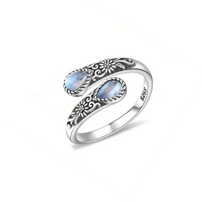 ⏳Limited-time 30% off⏰Vintage Adjustable Open Ring with Teardrop Glowing Zircon💧💍
