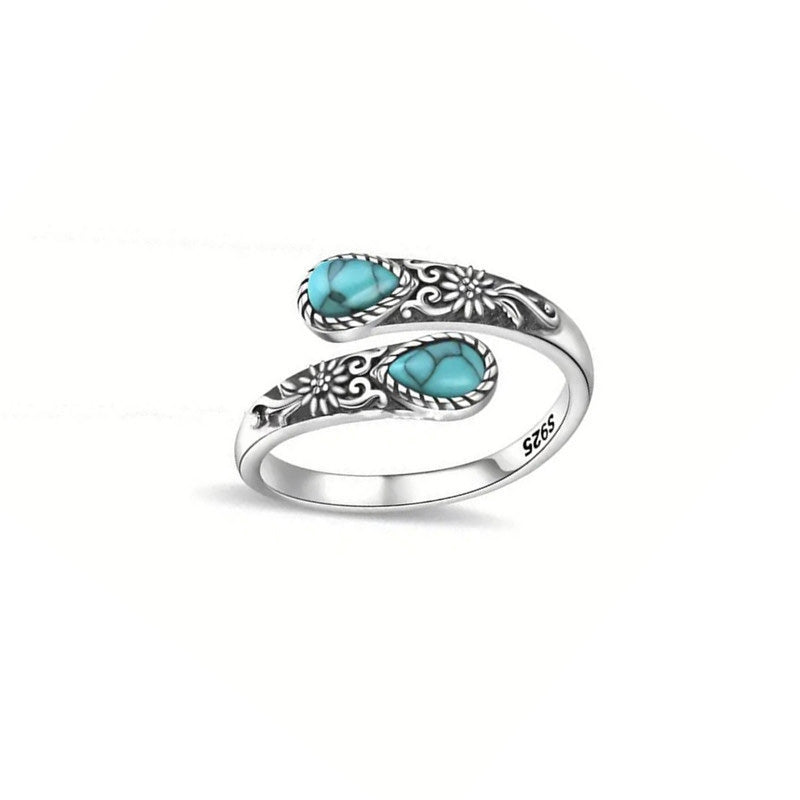 ⏳Limited-time 30% off⏰Vintage Adjustable Open Ring with Teardrop Glowing Zircon💧💍