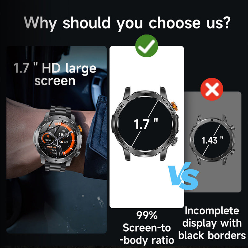 🏆LAST DAY SPECIAL OFFER⚡1000mAh Battery Smart Bluetoot Sports Watch
