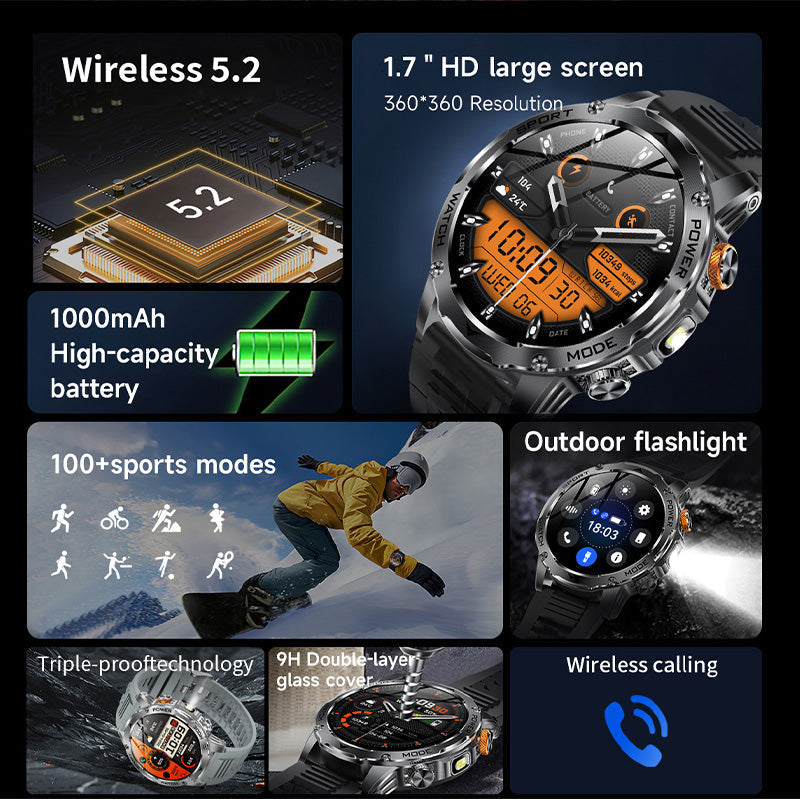 🏆LAST DAY SPECIAL OFFER⚡1000mAh Battery Smart Bluetoot Sports Watch