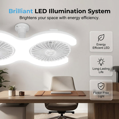 💡 LIMITED-TIME 30% OFF! 🌀 Dual-Head LED Ceiling Fan with Light – Super Wind, Quiet, E27 Screw Install ✨