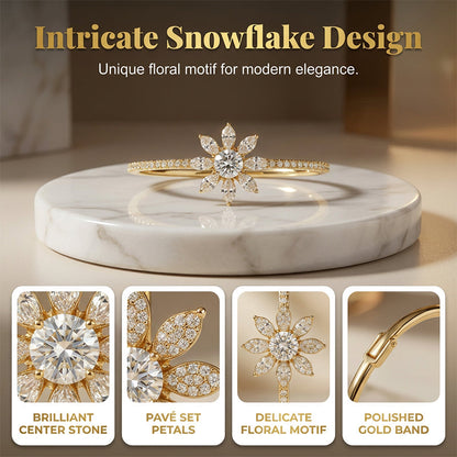📢📢39% OFF !! ⏰Elegant Snowflake Zircon Hoop Earrings
