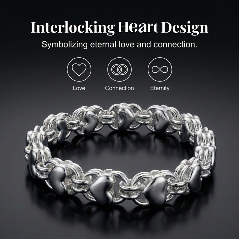 📢📢30% OFF !! ⏰Double Chain Heart Charm Bracelet
