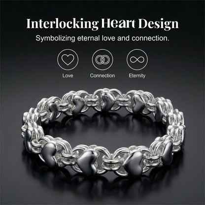 📢📢30% OFF !! ⏰Double Chain Heart Charm Bracelet