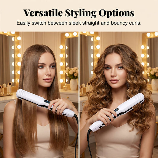 Up to 45% OFF💇‍♀️2-in-1 Hair Straightener and Curler with Negative Ionic Care