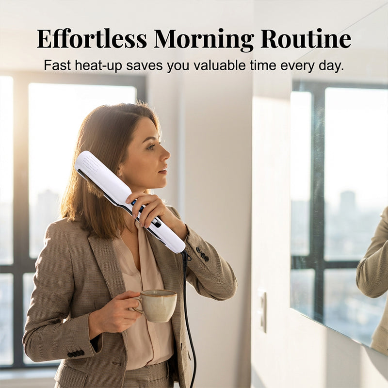 Up to 45% OFF💇‍♀️2-in-1 Hair Straightener and Curler with Negative Ionic Care