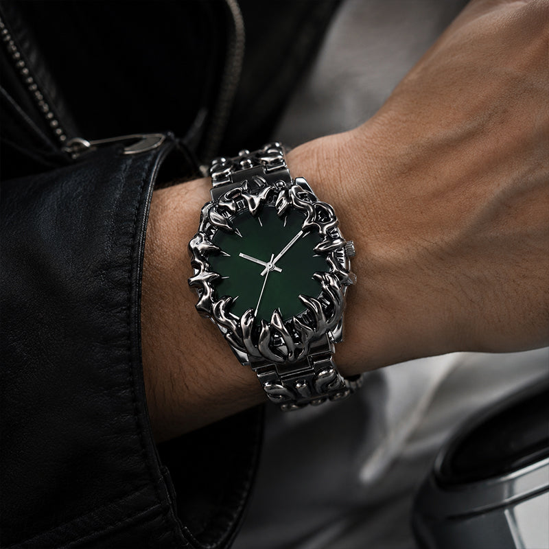 ⌚ LIMITED-TIME 40% OFF! ✨ Creative Claw-Shaped Quartz Watch for Men – Red Dial, Sculptural Bracelet, Statement Style 🔥