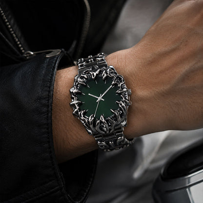 ⌚ LIMITED-TIME 40% OFF! ✨ Creative Claw-Shaped Quartz Watch for Men – Red Dial, Sculptural Bracelet, Statement Style 🔥