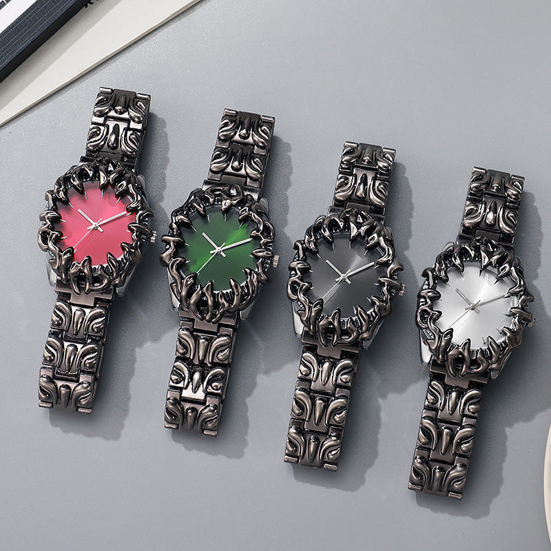 ⌚ LIMITED-TIME 40% OFF! ✨ Creative Claw-Shaped Quartz Watch for Men – Red Dial, Sculptural Bracelet, Statement Style 🔥