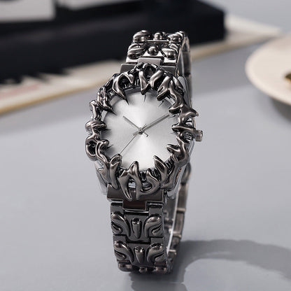 ⌚ LIMITED-TIME 40% OFF! ✨ Creative Claw-Shaped Quartz Watch for Men – Red Dial, Sculptural Bracelet, Statement Style 🔥