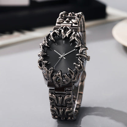 ⌚ LIMITED-TIME 40% OFF! ✨ Creative Claw-Shaped Quartz Watch for Men – Red Dial, Sculptural Bracelet, Statement Style 🔥