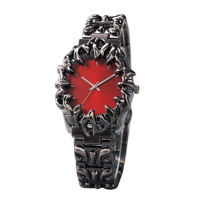 ⌚ LIMITED-TIME 40% OFF! ✨ Creative Claw-Shaped Quartz Watch for Men – Red Dial, Sculptural Bracelet, Statement Style 🔥