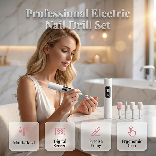 🥳2026 HOT SALE🥳💞30K+ SOLD!💅✨Professional Electric Nail Polisher – Smooths thick nails, 99-speed display. Multiple heads for shaping & buffing. Salon at home! 🌟💎