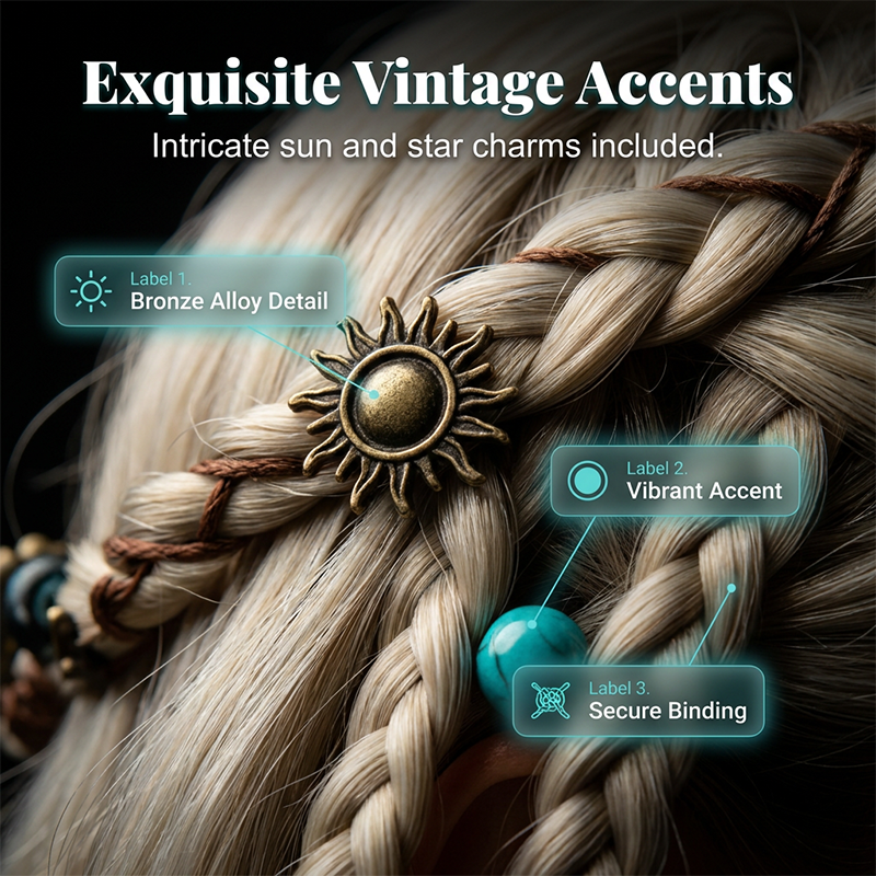 Maillard Style Pre-Braided Hair Extensions – Bohemian Braids, Metallic Accents, Festival Ready