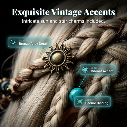 Maillard Style Pre-Braided Hair Extensions – Bohemian Braids, Metallic Accents, Festival Ready