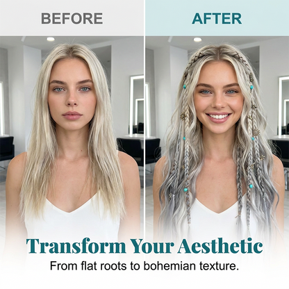 Maillard Style Pre-Braided Hair Extensions – Bohemian Braids, Metallic Accents, Festival Ready