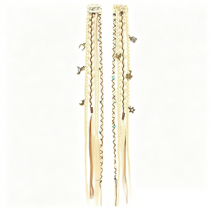 Maillard Style Pre-Braided Hair Extensions – Bohemian Braids, Metallic Accents, Festival Ready