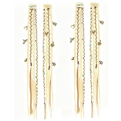 Maillard Style Pre-Braided Hair Extensions – Bohemian Braids, Metallic Accents, Festival Ready