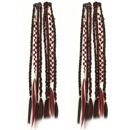 Maillard Style Pre-Braided Hair Extensions – Bohemian Braids, Metallic Accents, Festival Ready