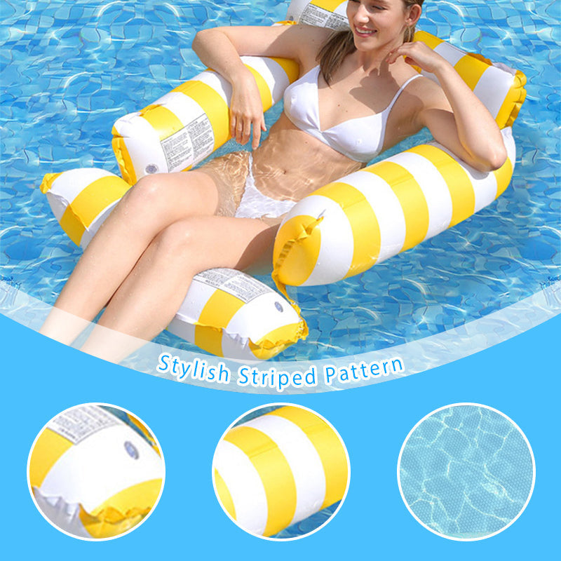 📢📢40% OFF !! ⏰Inflatable Stripe Pool Float Lounge Chair