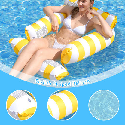 📢📢40% OFF !! ⏰Inflatable Stripe Pool Float Lounge Chair