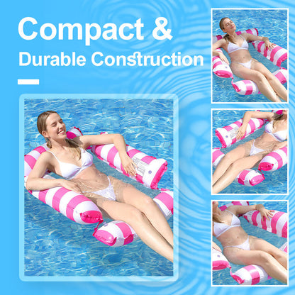 📢📢40% OFF !! ⏰Inflatable Stripe Pool Float Lounge Chair