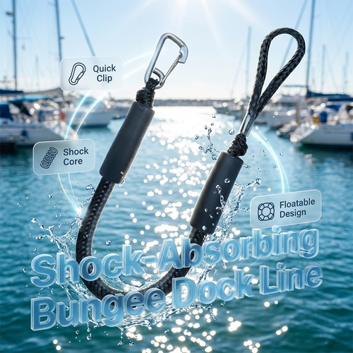 Heavy-Duty Bungee Dock Lines with Stainless Steel Clip🛥️