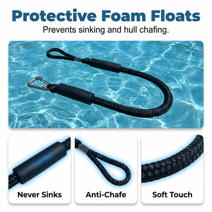 Heavy-Duty Bungee Dock Lines with Stainless Steel Clip🛥️