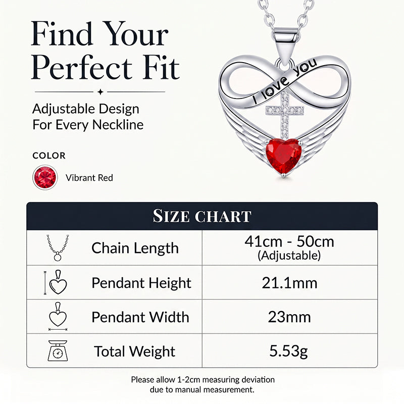 🎉 2026 Sale — Over 36,000 Sold! 💖 Infinity Heart Cross Necklace with Wing Pendant – Faith & Eternal Love ✨