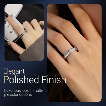 📢📢40% OFF !! ⏰Titanium Steel Rotatable Spinner Ring with Zirconia